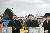 Charleville-Mézières : Pose de la première pierre d'un hypermarché Netto dans le quartier de la Ronde-Couture