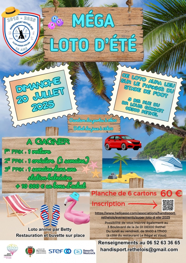 Méga Loto d’Été à Rethel : Soutenez une cause Handi-Valide